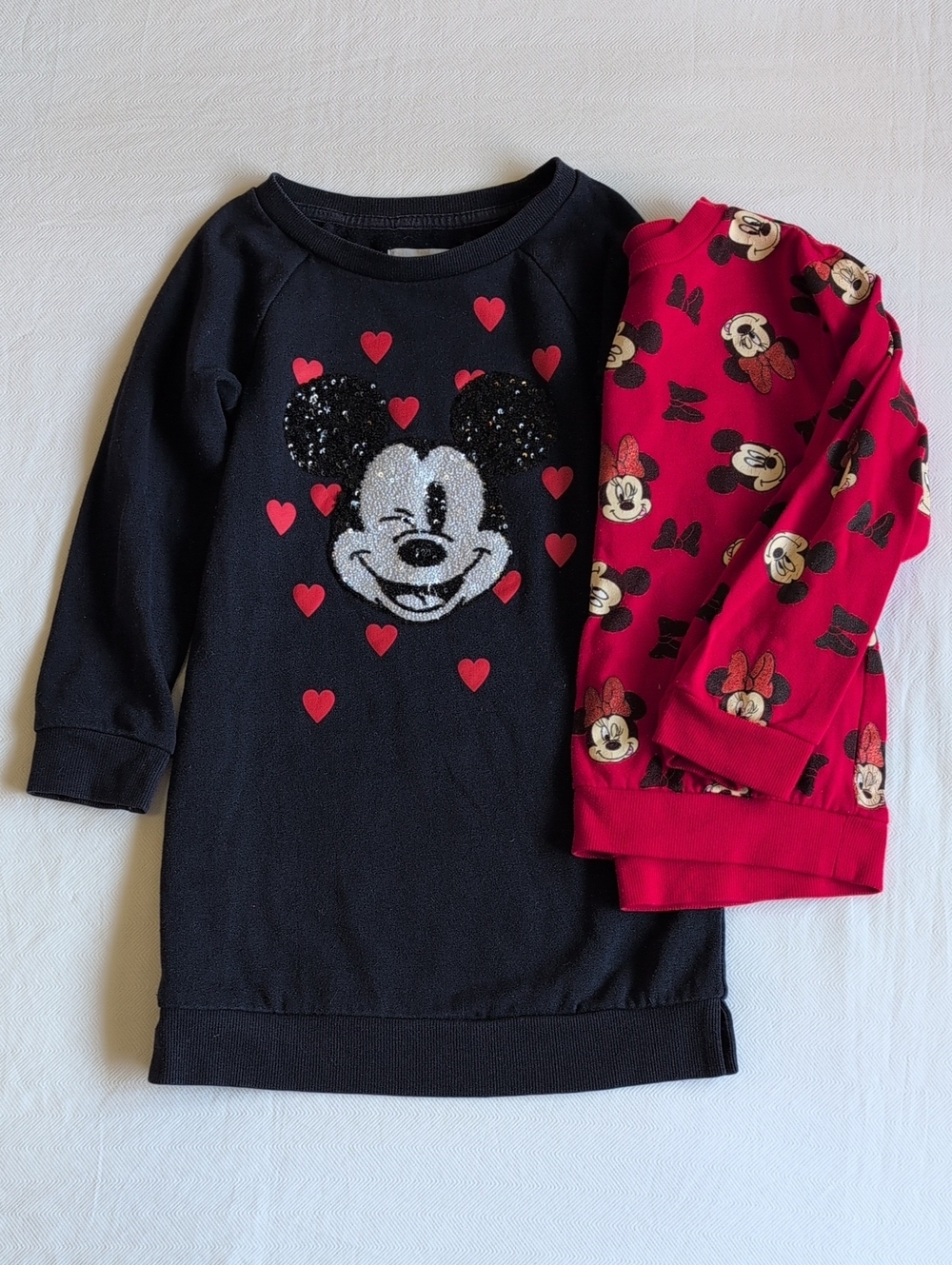 Baby Gap Disney Girls Mickey Mouse Sweatshirt Dress Minnie Crewneck Lot XS 4/5